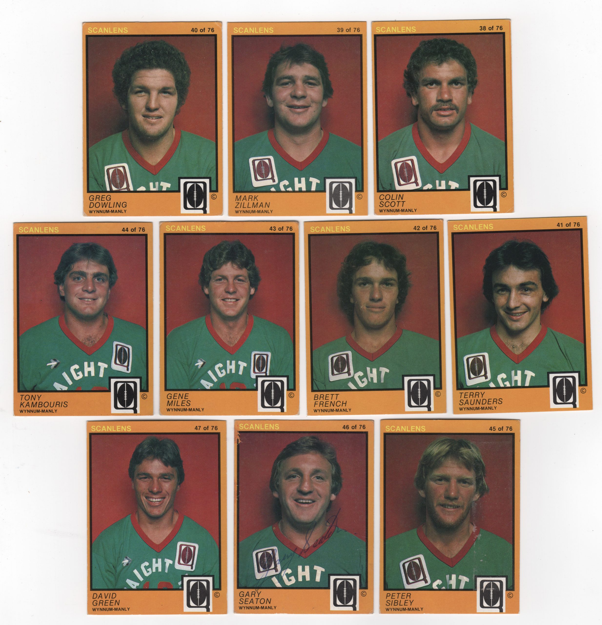 1982 Scanlens Rugby League Trading Cards